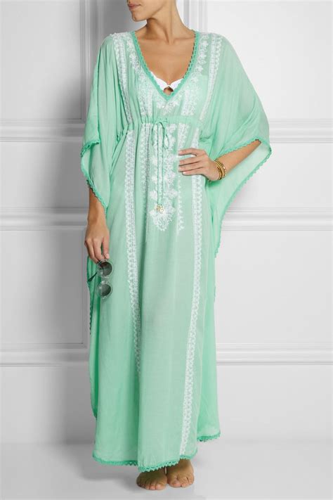 Melissa Odabash Marigay Embroidered Voile Kaftan Gorgeous Clothes