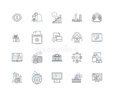 Financial Modeling And Simulation Line Icons Collection Forecasting Analysis Simulation