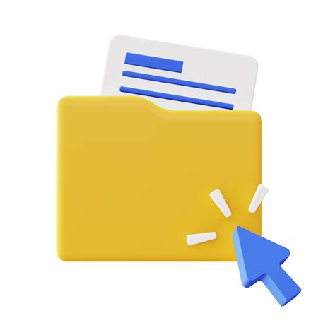 3d Illustration Icon Of Folder With File Click For Ui Ux Web Mobile App