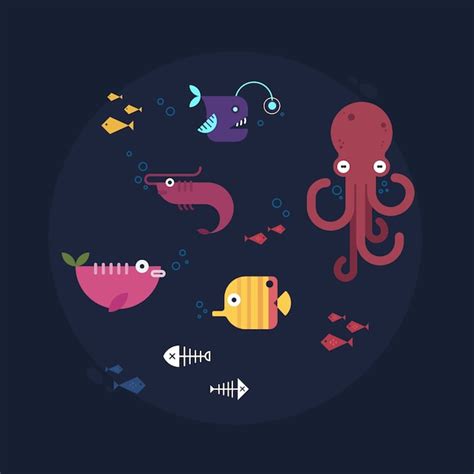 Premium Vector Fishes For Creative Designer Set 3 Flat Design