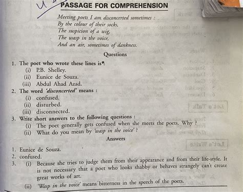 Comprehensive Passage English Notes Teachmint