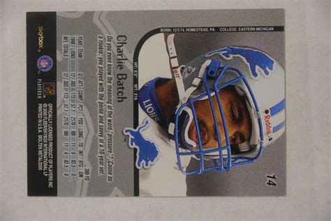 Skybox Blue Metallic Football Card Charlie Batch Ebay