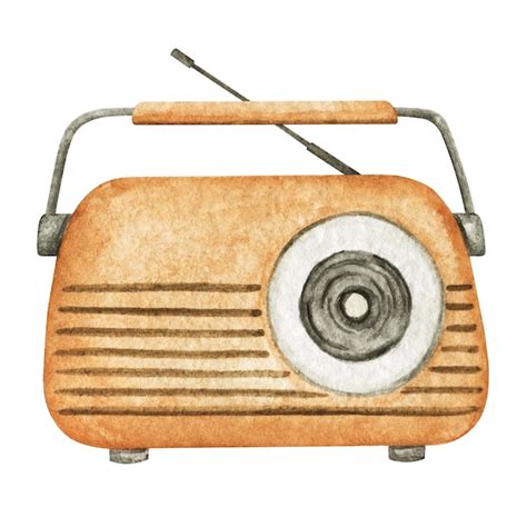 Premium Photo Receiver Illustration Vintage Radio Clip Art Watercolor