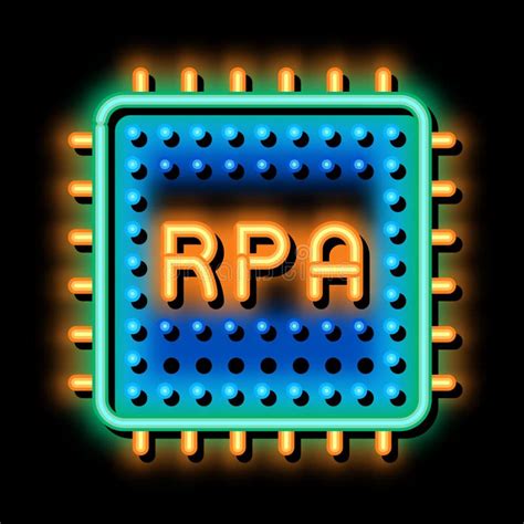 Rpa Chip Neon Glow Icon Illustration Stock Illustration Illustration