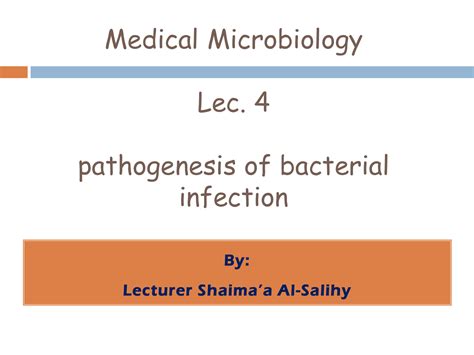 Solution Lec Pathogenesis Of Bacterial Infection Studypool