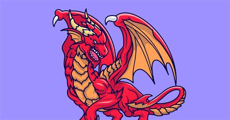 Angry Dragon Cartoon Illustration, Illustrations ft. dragon & lizard ...