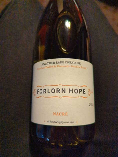 2014 Forlorn Hope Nacre Yount Mill Vineyard Usa California Napa