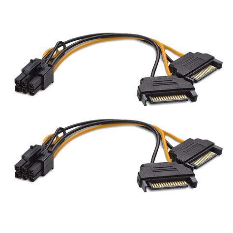 Buy Cable Matters 2 Pack 6 Pin PCIe To Dual SATA Power Cable 4 Inches