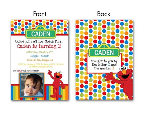 Custom Elmo Birthday Party Invitation CUSTOM FOR Oma22 - Etsy