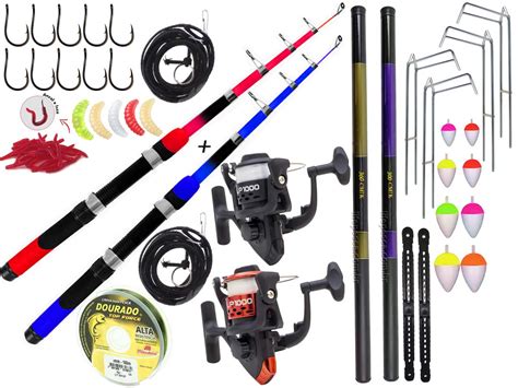 Kit Pescador Vara Telesc Pica P Molinete M Vara