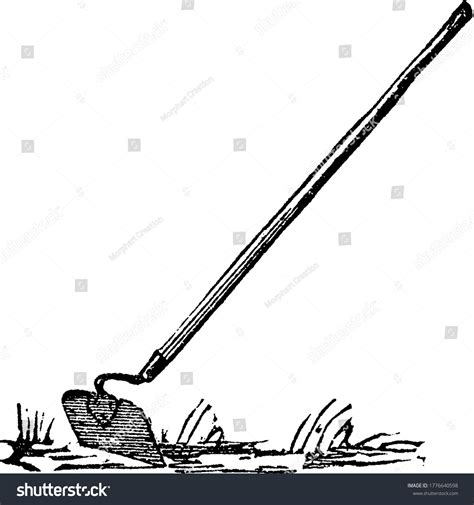 Typical Representation Implement Cutting Removing Weeds Stock Vector