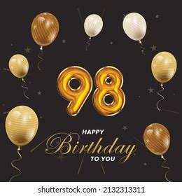 Happy 98th Birthday Greeting Card Vector Stock Vector (Royalty Free ...