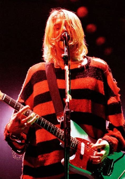 Kurt Cobain Sweater Red And Black Sweater Striped Sweater Etsy