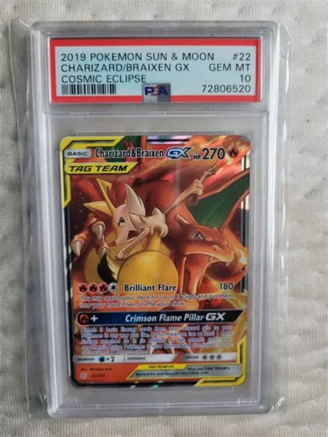 Pok Mon Tcg Charizard Braixen Tag Team Gx Sonne Mond Cosmic