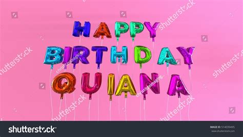 Happy Birthday Quiana Card Balloon Text 스톡 일러스트 514039495