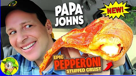 Papa Johns® 👨‍🍳 Epic Pepperoni Stuffed Crust Pizza Review 🏋️💪🐖🍕 First