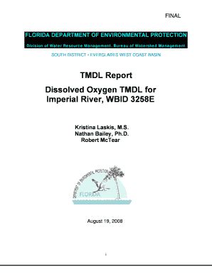 Fillable Online Cityofbonitasprings Tmdl Report Dissolved Oxygen Tmdl