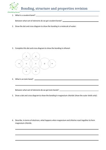 Gcse Chemistry Bonding Revision Bundle Revision Sheets And Question Pack All With Answers