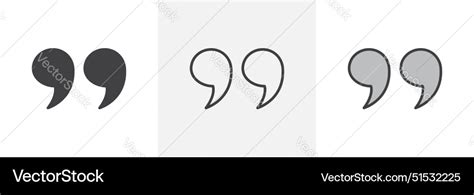 Quote Right Icon Set Double Quotation Symbol Vector Image