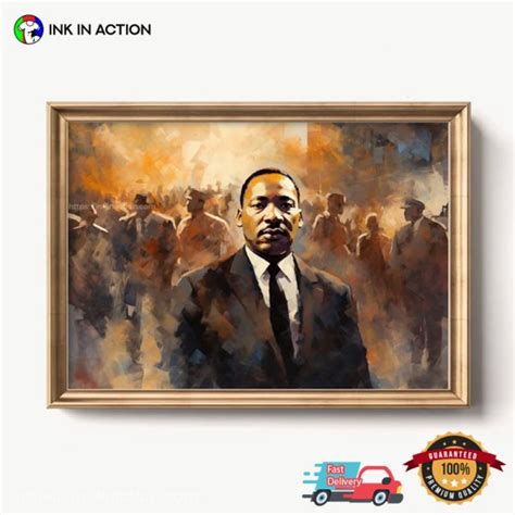 Martin Luther King Jr Portrait Painting Artwork Poster Ink In Action