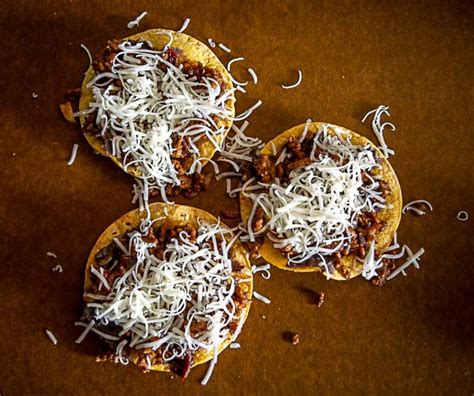 Ground Beef Tostadas With Salsa De Aguacate Mexican Please