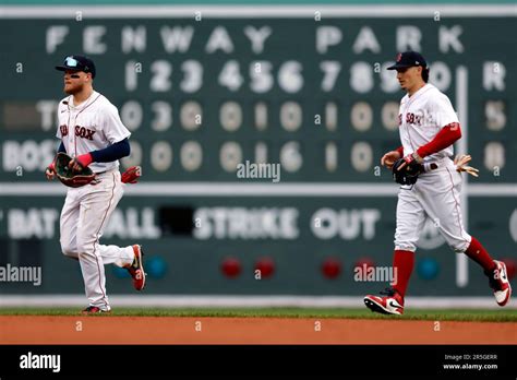 Boston Red Soxs Alex Verdugo Left And Jarren Duran Run Past The