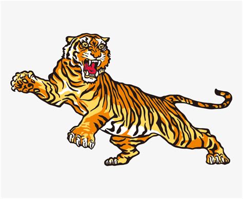 Retro tiger drawing / illustration, vector | ai illustrator file | US$5.00 each | Ai & PNG File