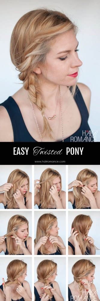 Easy Twisted Ponytail Hairstyle Tutorial Hair Romance