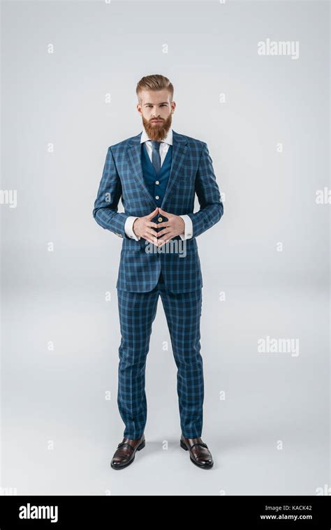 Handsome Man In Blue Suit Stock Photo Alamy