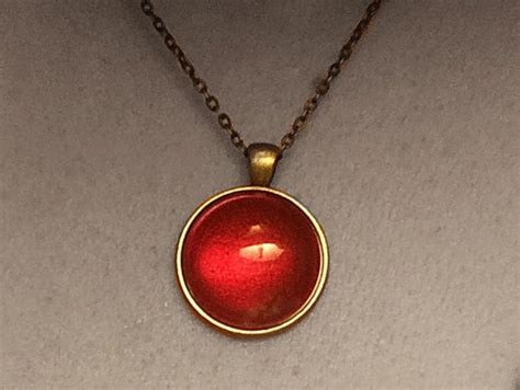 Secret Of Nimh Inspired Bright Red Sparkly Amulet Pendant