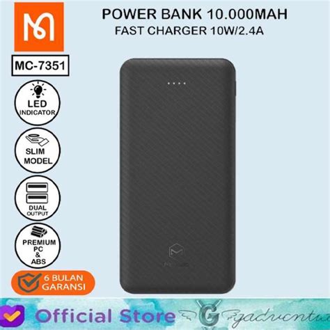 Jual MCDODO MC 7351 POWER BANK DUAL USB HUMMINGBIRD SERIES 10000MAH QC3