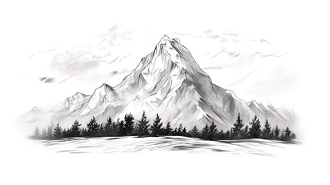 Premium AI Image | Hand drawn mountain in sketch style isolated on ...