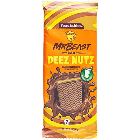 Buy MR Beast Feastables Deez Nutz Milk Chocolate Bar With Peanut Butter