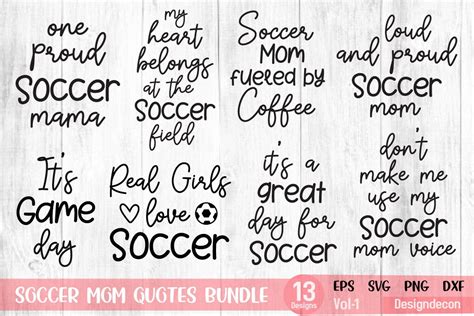 Soccer Mom Quotes Bundle Svg Vol 1 Graphic By Designdecon Creative