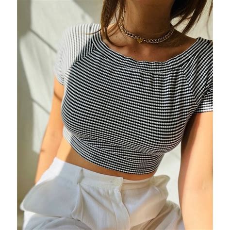 Zara Tops Zara Trafaluc Black White Crop Top Sz S Poshmark