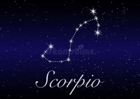 Scorpio Zodiac Constellations Sign On Beautiful Starry Sky With Galaxy