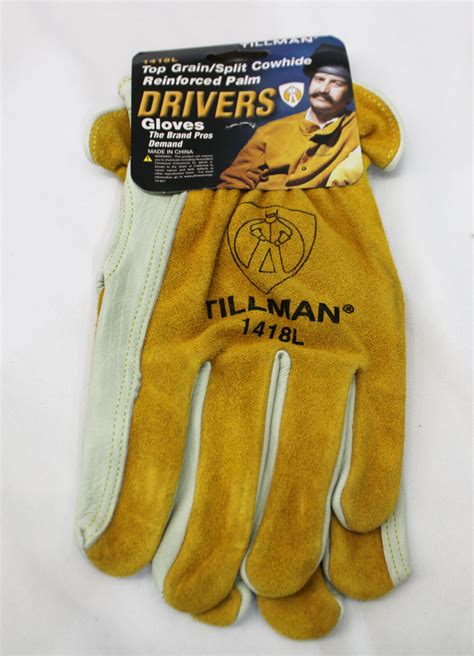 Tillman 1418l Reinforced Top Grainsplit Cowhide Drivers Gloves 3 Pairs