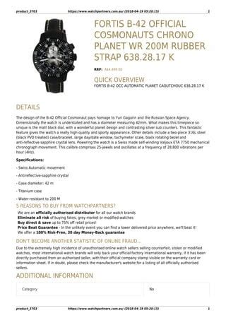 Fortis Watch Pdf