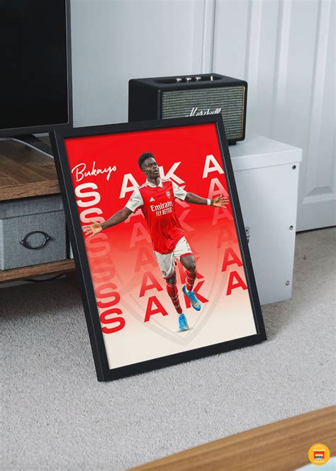 Bukayo Saka Poster Saka Arsenal Printable Poster Sold By Wobble Sallow