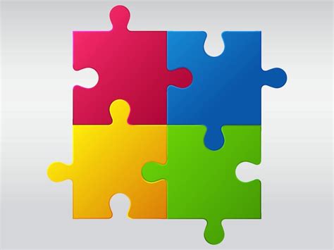 4 Piece Jigsaw Puzzle Template Clipart Best