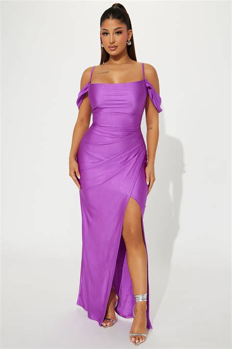 Kelilah Off Shoulder Gown Purple Fashion Nova Dresses Fashion Nova