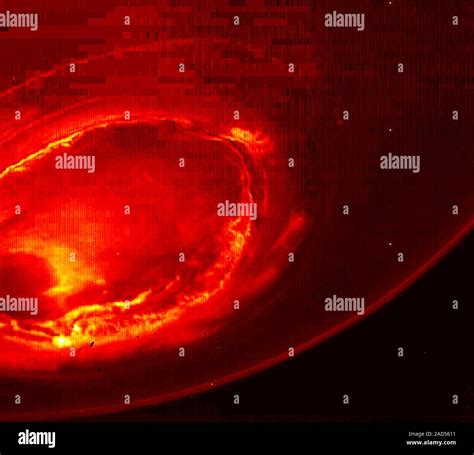 Jupiters Southern Aurorae Infrared Image Of The Southern Aurorae On