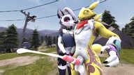 Post Crossover Digimon Helluva Boss Loona Renamon