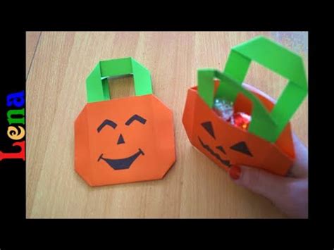 Kreativ Mit Lena Papier K Rbis Tasche Basteln Diy Pumpkin Paper Bag