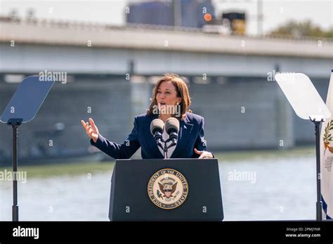 Le vice président des États Unis Kamala Harris prononce un discours