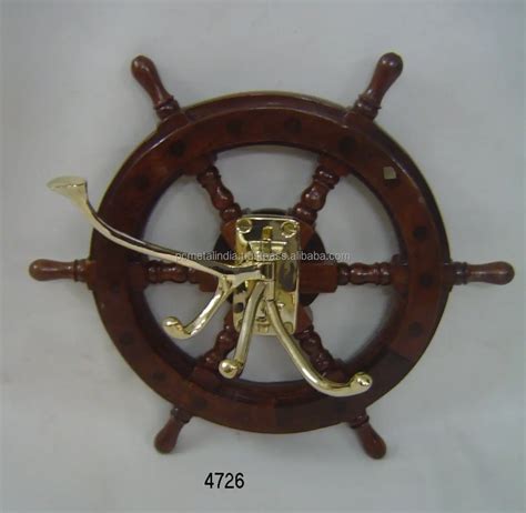 Xl Ship S Steering Wheel 72 Teak Wooden Nautical Wall Yard Decor Xl