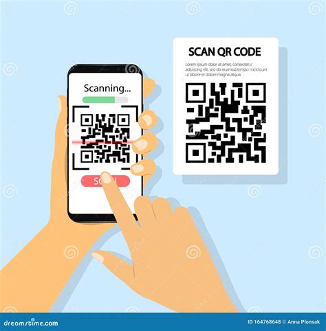 Digitalizar O Código Qr No Telefone Celular Telefone Em Mãos Ilustração