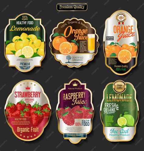 Premium Vector | Labels for organic fruit