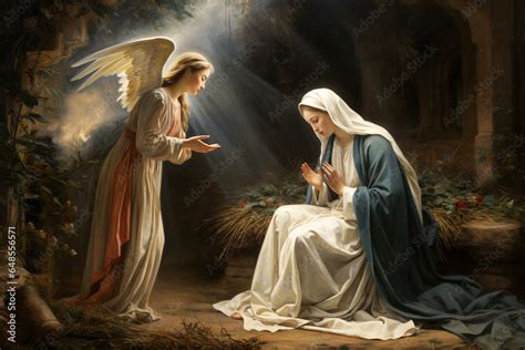 The Annunciation To The Blessed Virgin Mary Ai Generative Stock