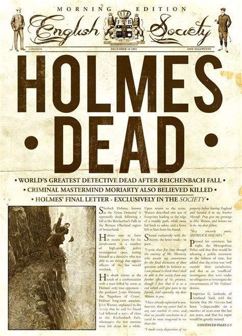 Sherlock Holmes Holmes Dead Newspaper Sherlock Poster Sherlock